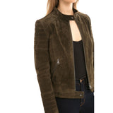 Suede Quilted Moto