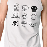 Skulls Mens White Tank Top