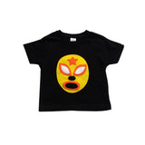 Kid's Cape and Shirt- Luchador Amarillo - Yellow Mexican Wrestler Toddler T-Shirt & Red Cape Combo