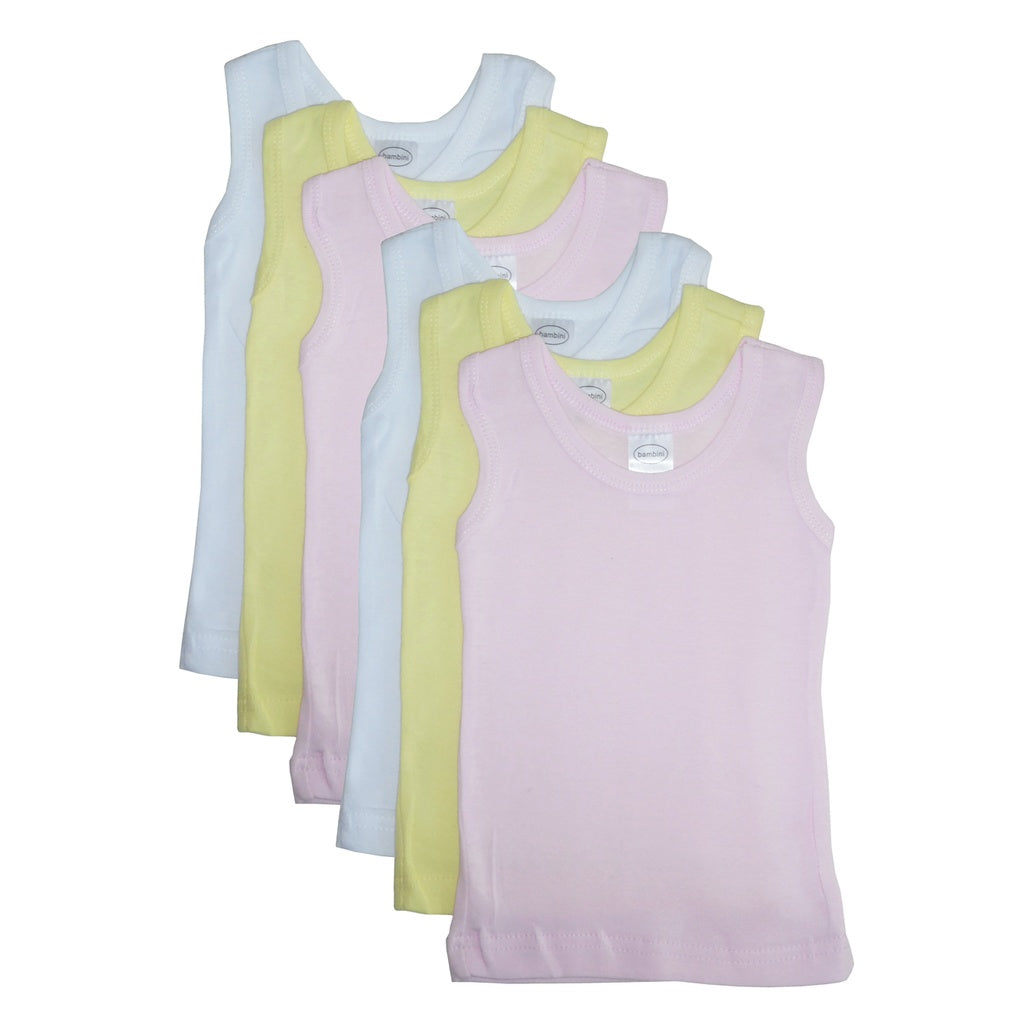 Bambini Girls's Six Pack Pastel Tank Top