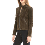 Suede Quilted Moto