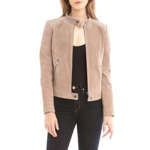 Suede Quilted Moto