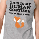 This Is My Human Costume Fox Mens Grey Tank Top