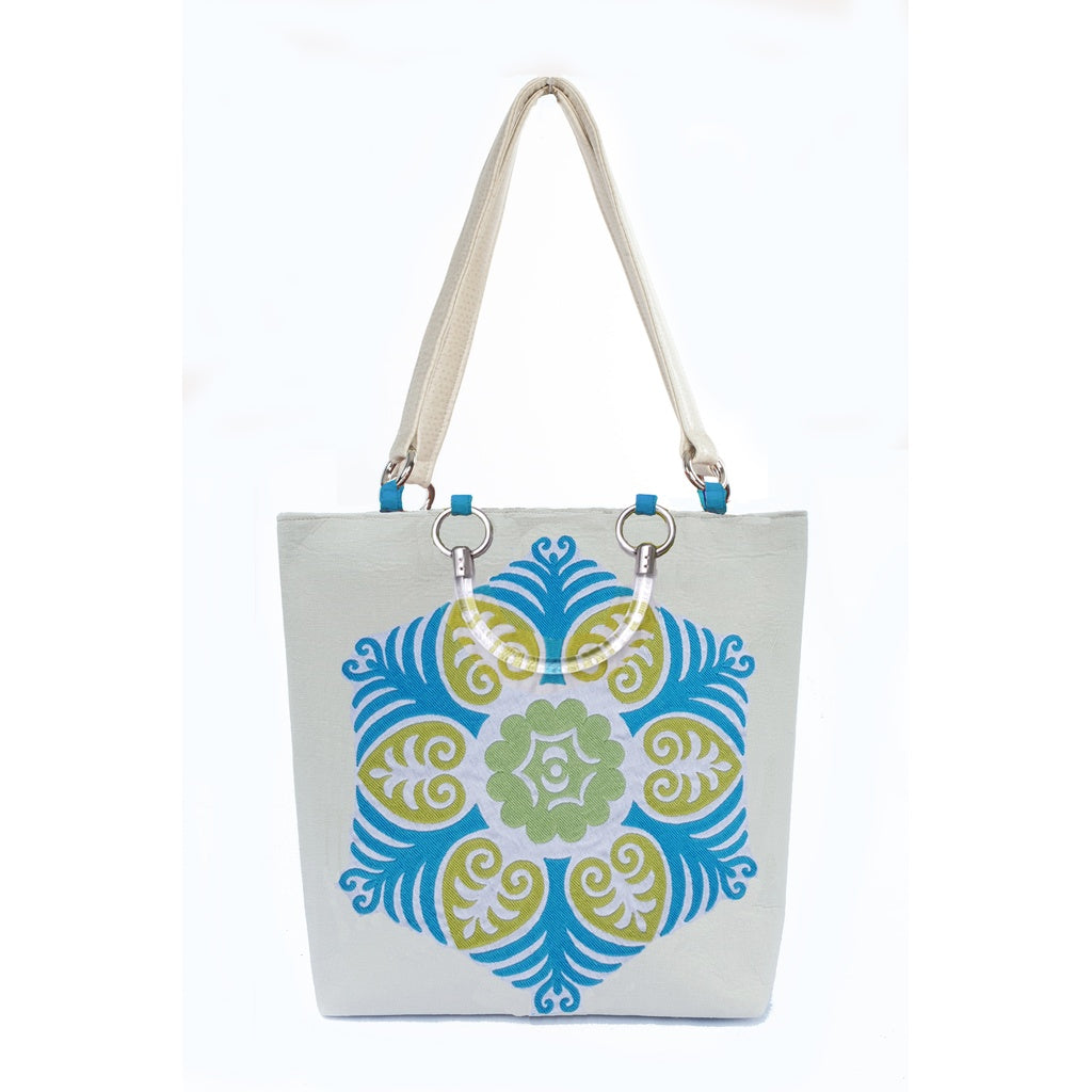 Suzani Teal Large Tote