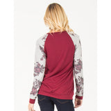 Floral Sleeve Pullover Sweater - Black