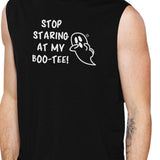 Stop Staring At My Boo-Tee Ghost Mens Black Muscle Top