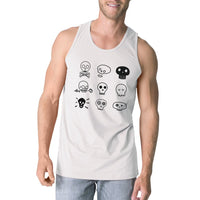 Skulls Mens White Tank Top