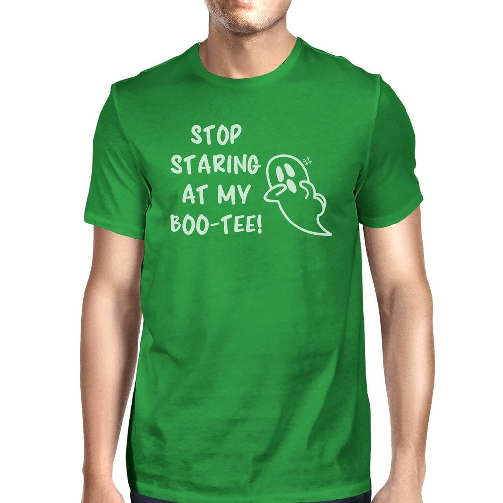 Stop Staring At My Boo-Tee Ghost Mens Green Shirt