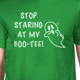 Stop Staring At My Boo-Tee Ghost Mens Green Shirt