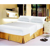 Luxury Solid Soft White Linen Fitted & Flat Bed Sheets Set with Pillow Cases Sham Covers (FSFS098765)