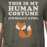 This Is My Human Costume Fox Mens Dark Grey Shirt