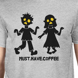 Must Have Coffee Zombies Mens Grey Shirt