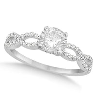 Petite Antique-Design Diamond Engagement Ring 14k White Gold (0.50ct)