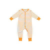 long romper in orange marseille stripe