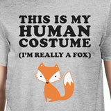 This Is My Human Costume Fox Mens Grey Shirt