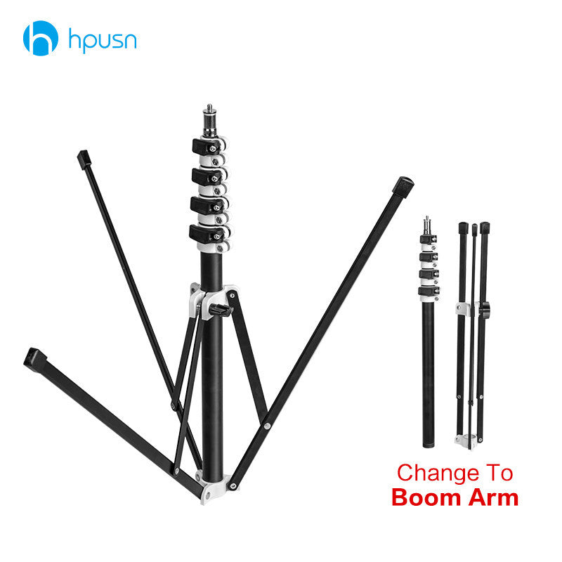 HPUSN B5 Collapsible 210cm Light Stand 6.9ft Metal portable foldable tripod for studio Flash lighting Kits support 5 section