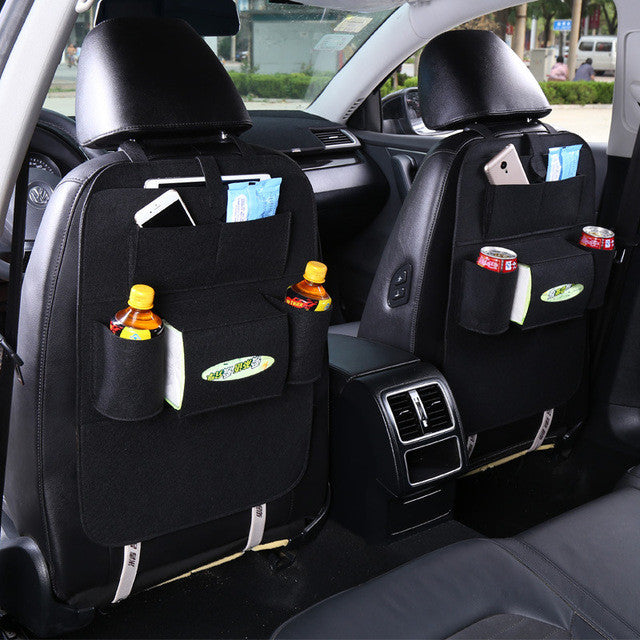 Car Back Seat Storage Organizer Trash Net Holder Multi-Pockets Travel Storage Bag Hanger for Auto Capacity Storage Pouch